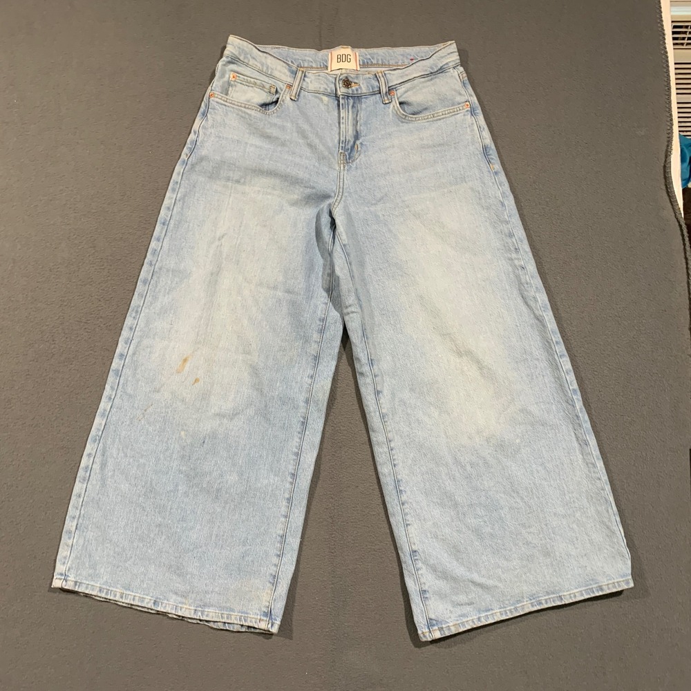 BDG Joey Mid-Rise Wide-Leg Jeans Women 28 Light Wash Blue Skater OB1745283